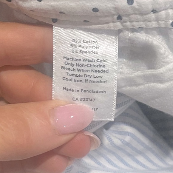 Talbot Girlfriend Chino Pants in White with Blue Stripes Size 4P - Picture 7 of 7